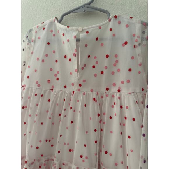 Stella McCartney Girls' Dot Print Long Sleeve Tulle Dress, size 5, pink polkadot - Picture 7 of 7